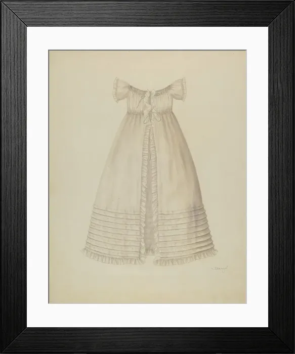 Framed Print : Christening Dress, c. 1939. Creator: Virginia Berge Framed Print : Christening Dress, c. 1939. Creator: Virginia Berge