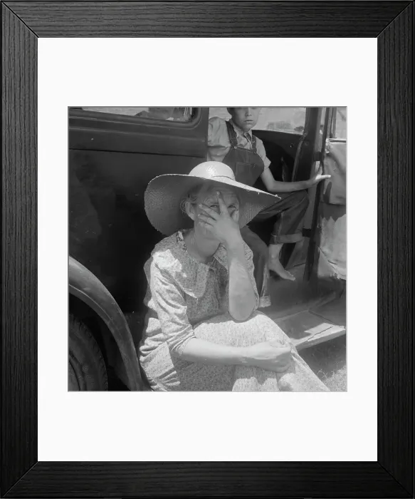 Framed Print : Wife of sharecropper in town to sell their crop at the tobacco auction, Douglas, Georgia, 1938. Creator: Dorothea Lange Framed Print : Wife of sharecropper in town to sell their crop at the tobacco auction, Douglas, Georgia, 1938. Creator: Dorothea Lange