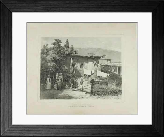 Framed Print : Tartar Peasants Homes in the Village of Déré-Koui, near Yalta, Crimea, August 31, 1837, 1841. Creator: Auguste Raffet Framed Print : Tartar Peasants Homes in the Village of Déré-Koui, near Yalta, Crimea, August 31, 1837, 1841. Creator: Auguste Raffet