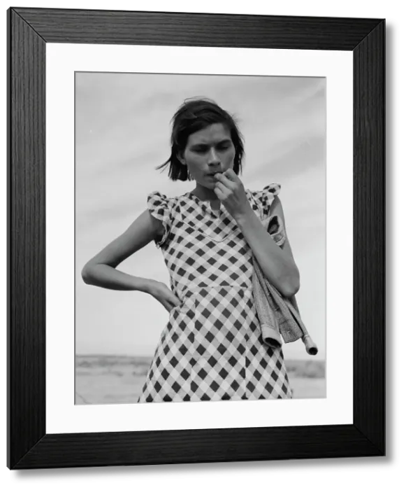 Framed Print : A mother in California who with her family will be returned to Oklahoma by the Relief... 1937. Creator: Dorothea Lange Framed Print : A mother in California who with her family will be returned to Oklahoma by the Relief... 1937. Creator: Dorothea Lange