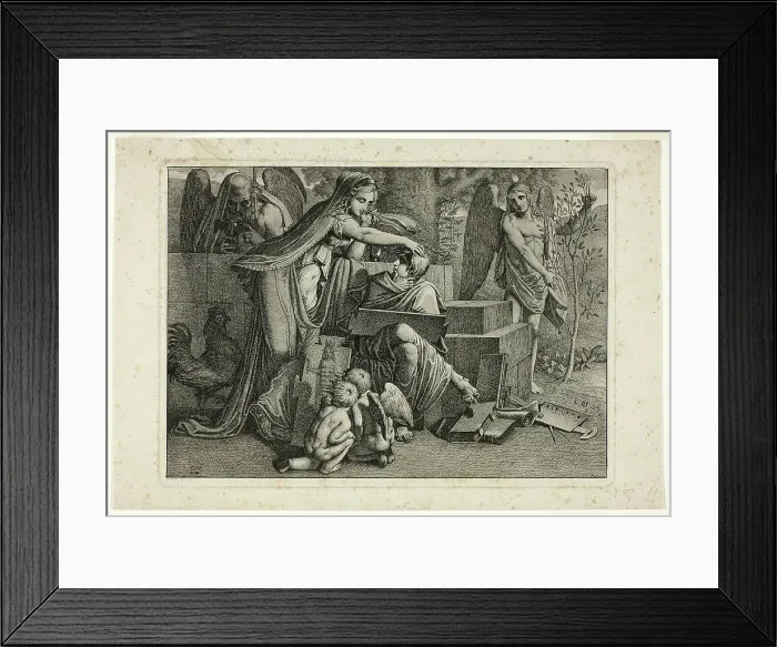 Framed Print : Allegory of Art: A Youth Inspired by the Spirit of Art, 1810. Creator: Carl Russ Framed Print : Allegory of Art: A Youth Inspired by the Spirit of Art, 1810. Creator: Carl Russ
