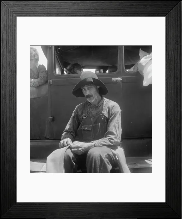 Framed Print : South Georgia tobacco sharecropper during the tobacco auction, Douglas, Georgia, 1938. Creator: Dorothea Lange Framed Print : South Georgia tobacco sharecropper during the tobacco auction, Douglas, Georgia, 1938. Creator: Dorothea Lange