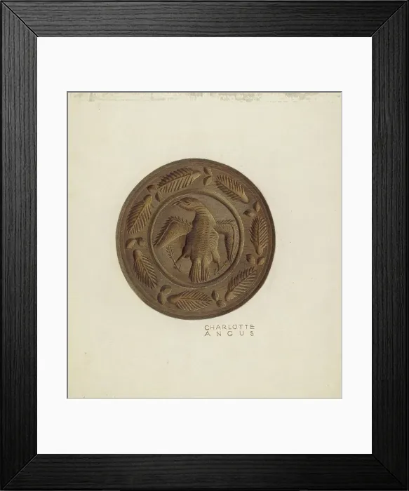 Framed Print : Butter Mold, 1935 / 1942. Creator: Charlotte Angus Framed Print : Butter Mold, 1935 / 1942. Creator: Charlotte Angus