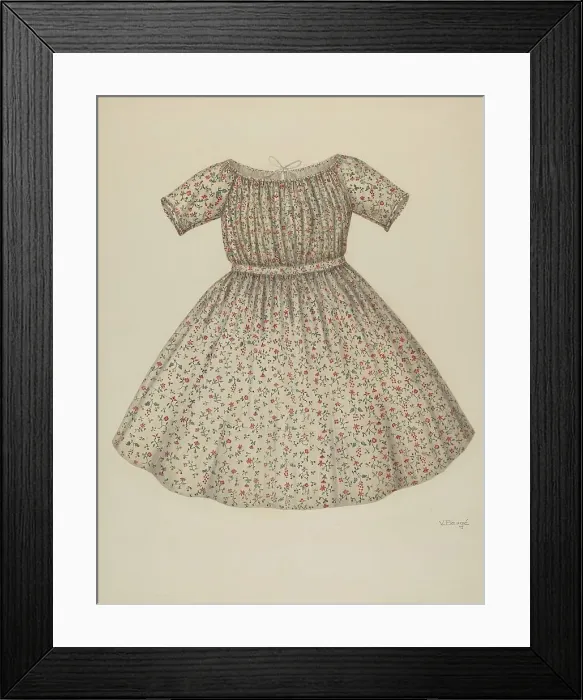 Framed Print : Child's Dress, 1935 / 1942. Creator: Virginia Berge Framed Print : Child's Dress, 1935 / 1942. Creator: Virginia Berge