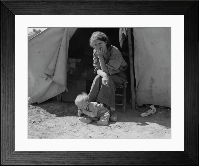 Framed Print : Eighteen year-old mother from Oklahoma, now a California migrant, 1937. Creator: Dorothea Lange Framed Print : Eighteen year-old mother from Oklahoma, now a California migrant, 1937. Creator: Dorothea Lange