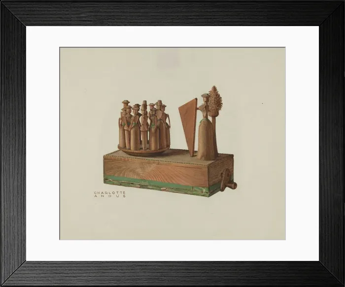 Framed Print : Pa. German Music Box, 1935 / 1942. Creator: Charlotte Angus Framed Print : Pa. German Music Box, 1935 / 1942. Creator: Charlotte Angus