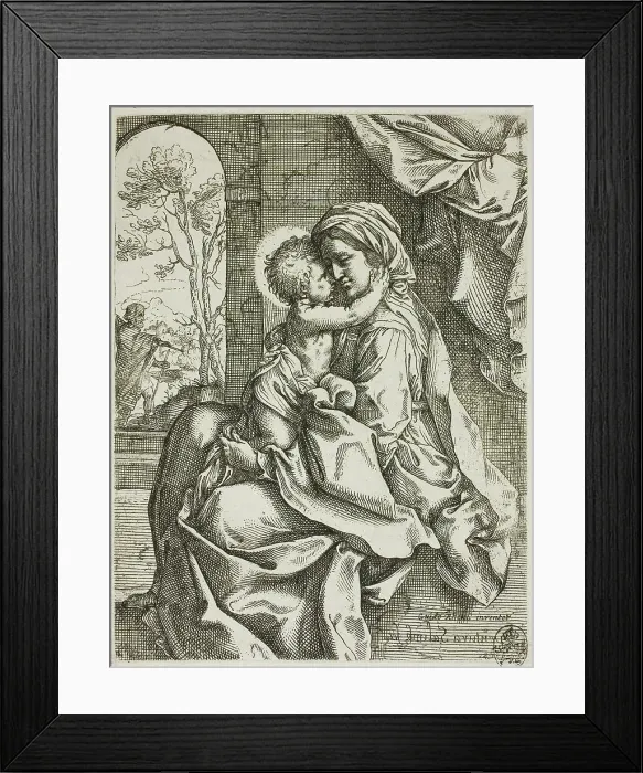 Framed Print : Madonna and Child with Saint Joseph, before 1613. Creator: Ventura Salimbeni Framed Print : Madonna and Child with Saint Joseph, before 1613. Creator: Ventura Salimbeni