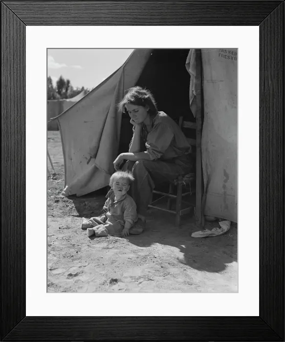 Framed Print : Eighteen year-old mother from Oklahoma, now a California migrant, 1937. Creator: Dorothea Lange Framed Print : Eighteen year-old mother from Oklahoma, now a California migrant, 1937. Creator: Dorothea Lange