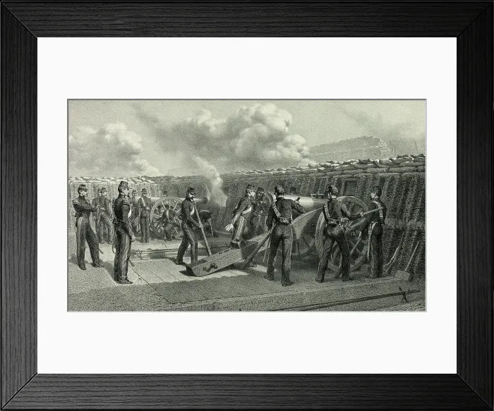 Framed Print : Battery no.9, from Souvenirs d'Italie: Expédition de Rome, 1859. Creator: Auguste Raffet Framed Print : Battery no.9, from Souvenirs d'Italie: Expédition de Rome, 1859. Creator: Auguste Raffet