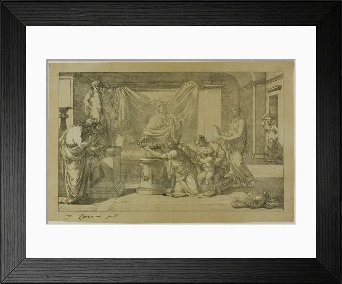Framed Print : Offering to Lares, 1810. Creators: Vincenzo Camuccini, Alois Senefelder Framed Print : Offering to Lares, 1810. Creators: Vincenzo Camuccini, Alois Senefelder