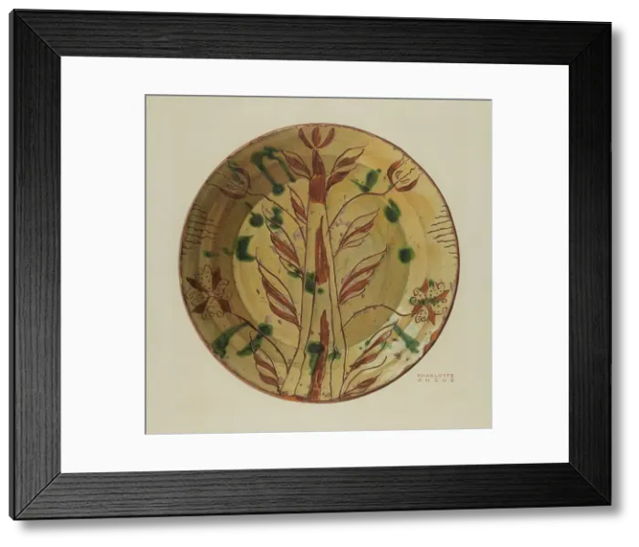 Framed Print : Dish, 1935 / 1942. Creator: Charlotte Angus Framed Print : Dish, 1935 / 1942. Creator: Charlotte Angus