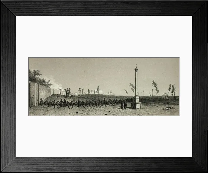 Framed Print : Opening the First Parallel, from Souvenirs d'Italie: Expédition de Rome, 1853. Creator: Auguste Raffet Framed Print : Opening the First Parallel, from Souvenirs d'Italie: Expédition de Rome, 1853. Creator: Auguste Raffet