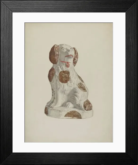 Framed Print : Chalkware Dog, c. 1941. Creator: Sadie Berman Framed Print : Chalkware Dog, c. 1941. Creator: Sadie Berman