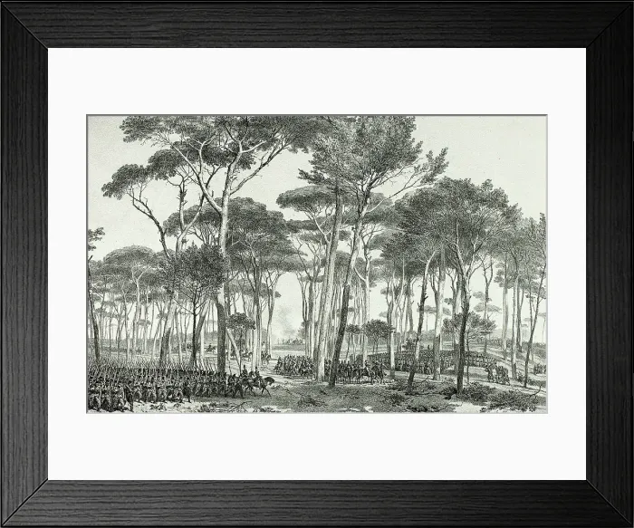 Framed Print : Combat in Pamfili, from Souvenirs d'Italie: Expédition de Rome, 1853. Creator: Auguste Raffet Framed Print : Combat in Pamfili, from Souvenirs d'Italie: Expédition de Rome, 1853. Creator: Auguste Raffet