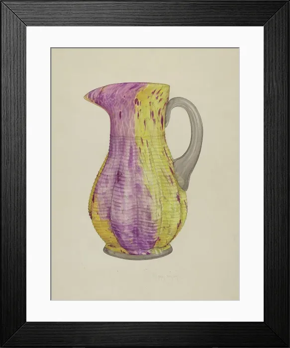 Framed Print : Glass Water Pitcher, c. 1938. Creator: Helen Bronson Framed Print : Glass Water Pitcher, c. 1938. Creator: Helen Bronson