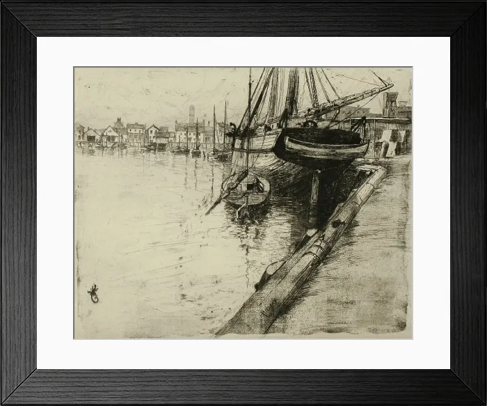 Framed Print : Dock, New York River, n.d. Creator: Charles Frederick William Mielatz Framed Print : Dock, New York River, n.d. Creator: Charles Frederick William Mielatz