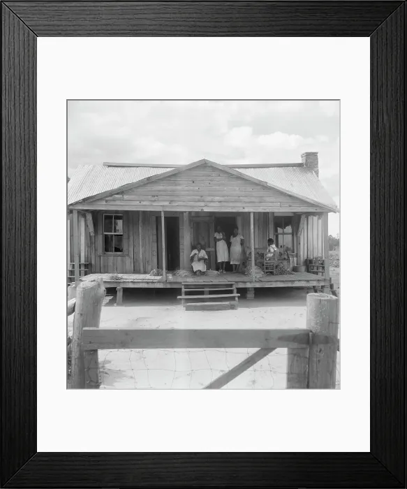 Framed Print : Tobacco sharecropper's home near Douglas, Georgia, 1938. Creator: Dorothea Lange Framed Print : Tobacco sharecropper's home near Douglas, Georgia, 1938. Creator: Dorothea Lange
