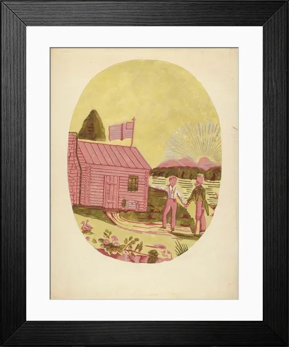 Framed Print : Wallpaper from Bandbox, c. 1937. Creator: Charlotte Angus Framed Print : Wallpaper from Bandbox, c. 1937. Creator: Charlotte Angus