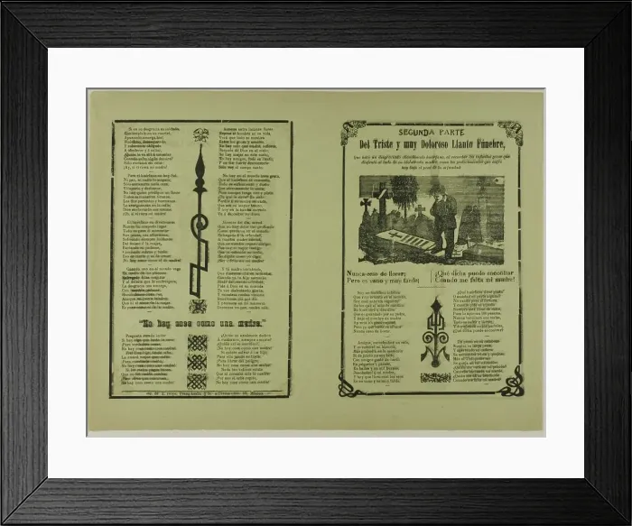 Framed Print : Segunda parte del triste y muy doloroso llanto fúnebre (Second Part of the Sad and... n.d. Creator: Manuel Manilla) Framed Print : Segunda parte del triste y muy doloroso llanto fúnebre (Second Part of the Sad and... n.d. Creator: Manuel Manilla)