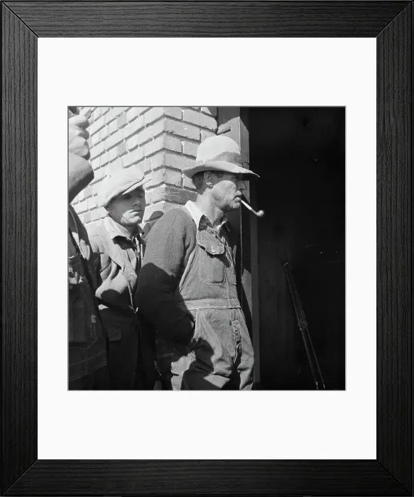 Framed Print : Warehouse used as distributing office for FSA relief grants, Bakersfield, CA, 1938. Creator: Dorothea Lange Framed Print : Warehouse used as distributing office for FSA relief grants, Bakersfield, CA, 1938. Creator: Dorothea Lange