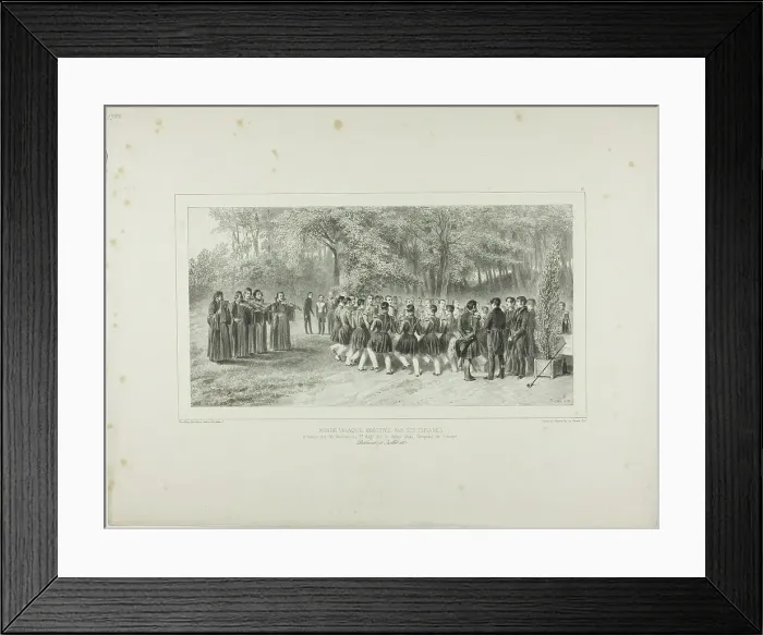 Framed Print : Wallachian Round, Performed by the Tsiganes and Danced by the Second Regiment Musicians at... 1839. Creator: Auguste Raffet Framed Print : Wallachian Round, Performed by the Tsiganes and Danced by the Second Regiment Musicians at... 1839. Creator: Auguste Raffet
