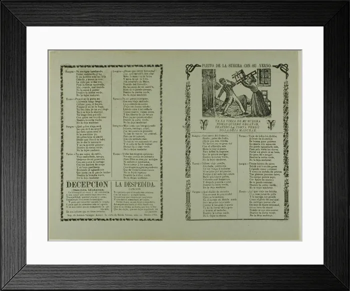 Framed Print : Pleito de la suegra con su yerno (Fight of the Mother-in-Law With Her Son-in-Law), n.d. Creator: Manuel Manilla Framed Print : Pleito de la suegra con su yerno (Fight of the Mother-in-Law With Her Son-in-Law), n.d. Creator: Manuel Manilla