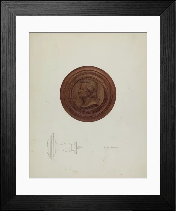 Framed Print : Mozart Tie-back, c. 1938. Creator: Helen Bronson Framed Print : Mozart Tie-back, c. 1938. Creator: Helen Bronson