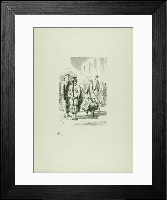 Framed Print : At the Universal Exhibition: Who are the real Chinese?, 1867, printed 1920. Creator: Charles Maurand Framed Print : At the Universal Exhibition: Who are the real Chinese?, 1867, printed 1920. Creator: Charles Maurand