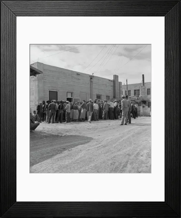 Framed Print : Waiting for the relief checks at Calipatria, California, 1937. Creator: Dorothea Lange Framed Print : Waiting for the relief checks at Calipatria, California, 1937. Creator: Dorothea Lange