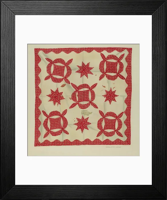 Framed Print : Crib Quilt, 1935 / 1942. Creator: Charlotte Angus Framed Print : Crib Quilt, 1935 / 1942. Creator: Charlotte Angus