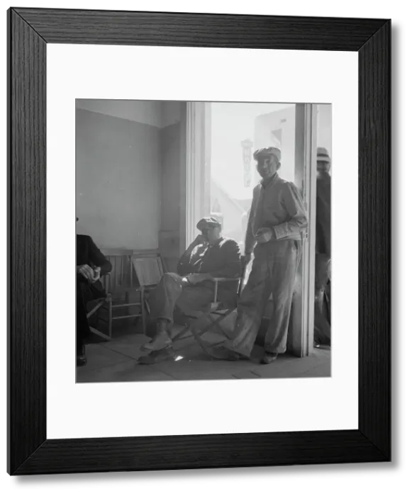 Framed Print : Waiting for the relief checks at Calipatria, California, 1937. Creator: Dorothea Lange Framed Print : Waiting for the relief checks at Calipatria, California, 1937. Creator: Dorothea Lange