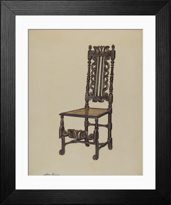 Framed Print : High Back Side Chair, 1937. Creator: Louis Annino Framed Print : High Back Side Chair, 1937. Creator: Louis Annino