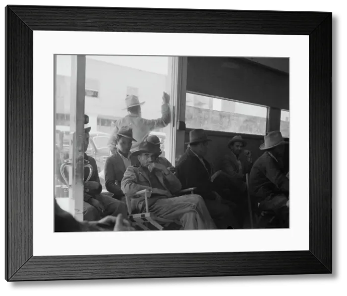 Framed Print : Waiting for the relief checks at Calipatria, California, 1937. Creator: Dorothea Lange Framed Print : Waiting for the relief checks at Calipatria, California, 1937. Creator: Dorothea Lange