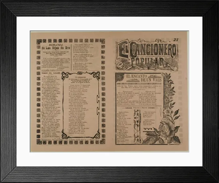 Framed Print : El cancionero popular, num. 21 (The Popular Songbook, No. 21), n.d. Creators: Manuel Manilla, José Guadalupe Posada Framed Print : El cancionero popular, num. 21 (The Popular Songbook, No. 21), n.d. Creators: Manuel Manilla, José Guadalupe Posada