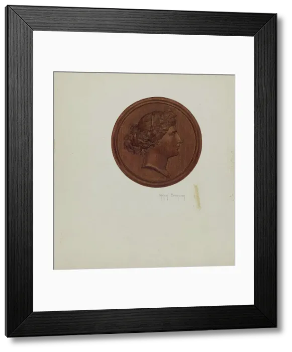 Framed Print : Tie-back, c. 1938. Creator: Helen Bronson Framed Print : Tie-back, c. 1938. Creator: Helen Bronson