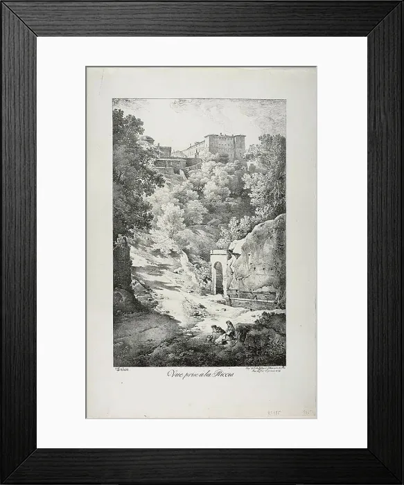 Framed Print : View from La Riccia, 1817. Creator: Claude Thiénon Framed Print : View from La Riccia, 1817. Creator: Claude Thiénon