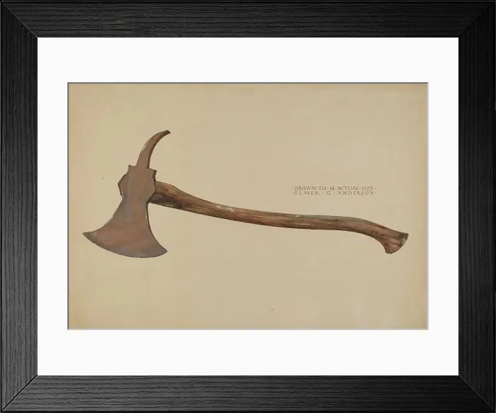 Framed Print : Fireman's Axe, c. 1937. Creator: Elmer G Anderson