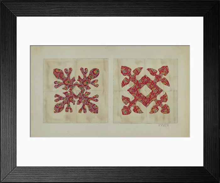 Framed Print : Patchwork Squares, c. 1941. Creator: Charlotte Angus Framed Print : Patchwork Squares, c. 1941. Creator: Charlotte Angus