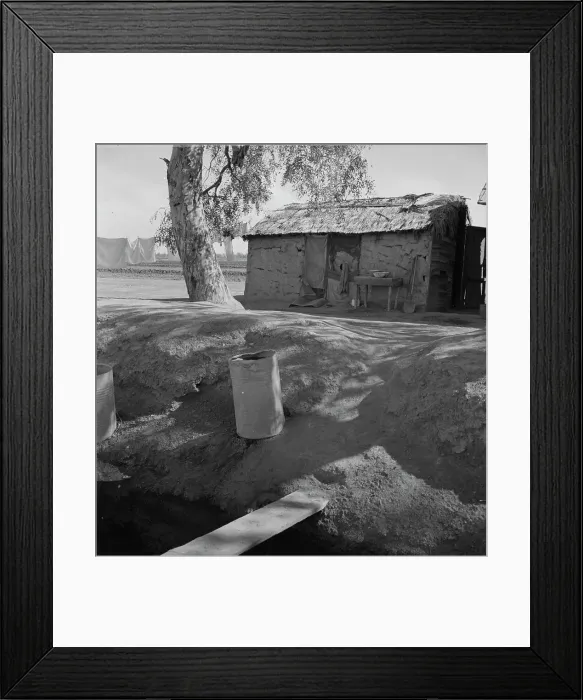 Framed Print : Ditch bank housing for Mexican field workers, Imperial Valley, California, 1937. Creator: Dorothea Lange Framed Print : Ditch bank housing for Mexican field workers, Imperial Valley, California, 1937. Creator: Dorothea Lange