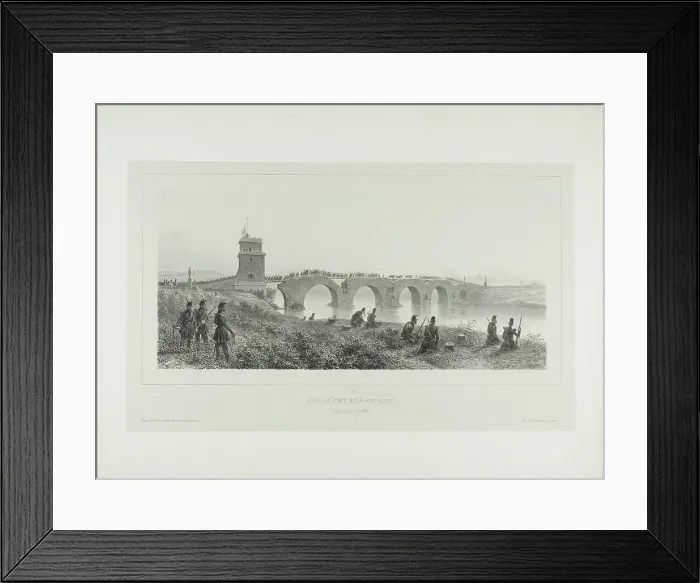 Framed Print : Capture of the Molle Bridge, 1854. Creator: Auguste Raffet Framed Print : Capture of the Molle Bridge, 1854. Creator: Auguste Raffet