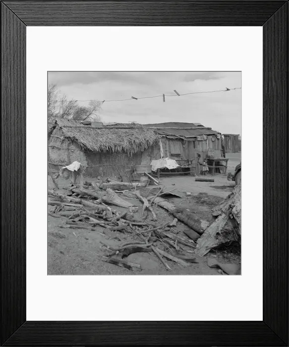 Framed Print : Ditch bank housing for Mexican field workers, Imperial Valley, California, 1937. Creator: Dorothea Lange Framed Print : Ditch bank housing for Mexican field workers, Imperial Valley, California, 1937. Creator: Dorothea Lange