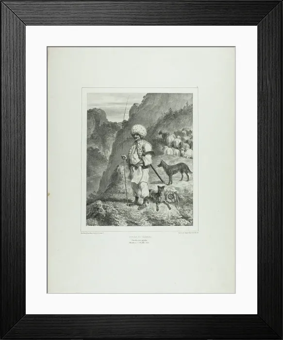 Framed Print : Bannat Shepherd, Left Bank of the Danube, 1838. Creator: Auguste Raffet Framed Print : Bannat Shepherd, Left Bank of the Danube, 1838. Creator: Auguste Raffet