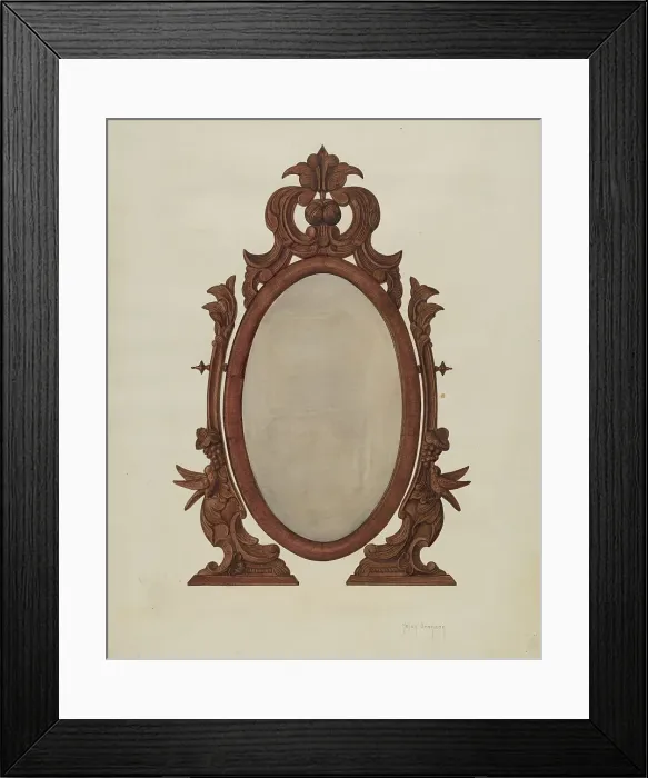 Framed Print : Table Mirror, 1935 / 1942. Creator: Helen Bronson Framed Print : Table Mirror, 1935 / 1942. Creator: Helen Bronson