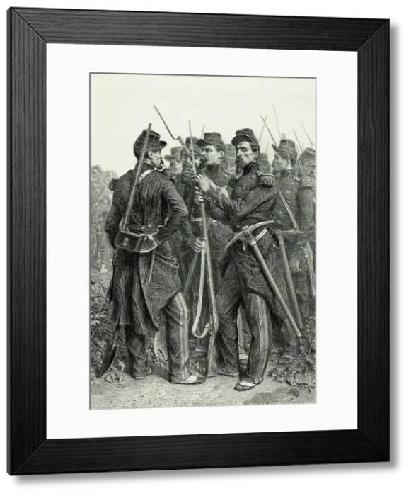 Framed Print : Sappers, from Souvenirs d'Italie: Expédition de Rome, 1853. Creator: Auguste Raffet Framed Print : Sappers, from Souvenirs d'Italie: Expédition de Rome, 1853. Creator: Auguste Raffet