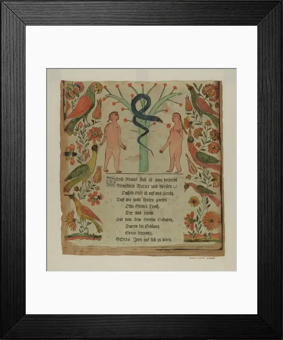 Framed Print : Woodcut Vorschrift, 1935 / 1942. Creator: Charlotte Angus Framed Print : Woodcut Vorschrift, 1935 / 1942. Creator: Charlotte Angus