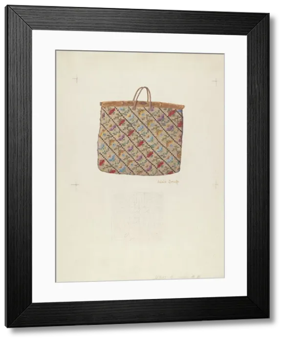 Framed Print : Carpet Bag, c. 1938. Creator: Adele Brooks Framed Print : Carpet Bag, c. 1938. Creator: Adele Brooks
