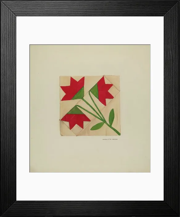 Framed Print : Quilt Block Pattern, c. 1937. Creator: Charlotte Angus Framed Print : Quilt Block Pattern, c. 1937. Creator: Charlotte Angus