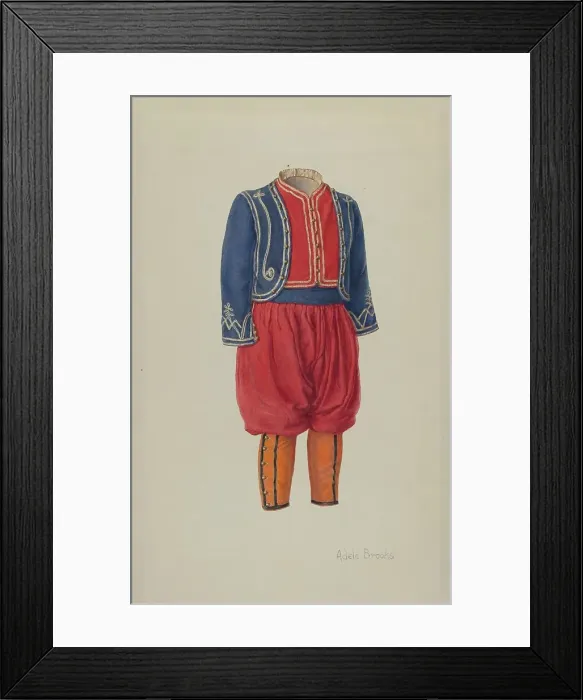 Framed Print : Child's Soldier Suit, c. 1938. Creator: Adele Brooks Framed Print : Child's Soldier Suit, c. 1938. Creator: Adele Brooks