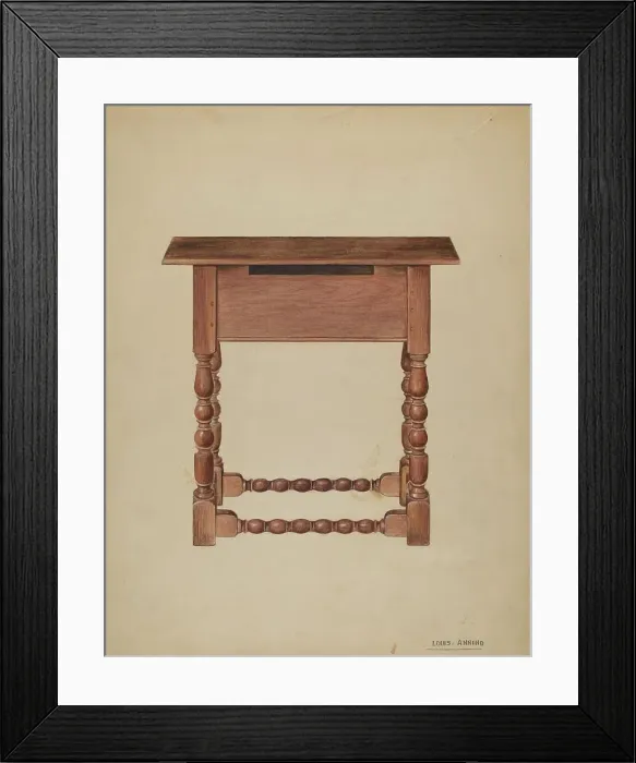Framed Print : Tavern Table or Refectory Table, 1935 / 1942. Creator: Louis Annino Framed Print : Tavern Table or Refectory Table, 1935 / 1942. Creator: Louis Annino