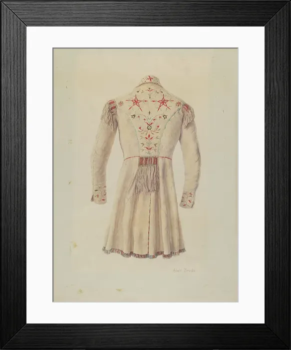 Framed Print : Deer Skin Coat, c. 1938. Creator: Adele Brooks Framed Print : Deer Skin Coat, c. 1938. Creator: Adele Brooks